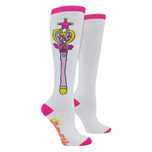 Load image into Gallery viewer, Sock- Sailor Moon Pink Moon Wand Knee High Socks
