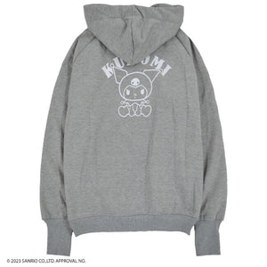 Jacket- Kuromi Embroidery Winter Hoodie Grey