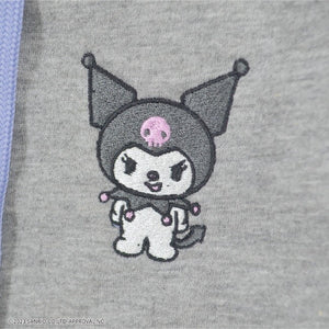 Jacket- Kuromi Embroidery Winter Hoodie Grey