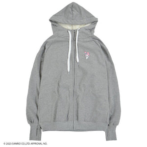 Jacket- My Melody Embroidery Winter Hoodie Grey