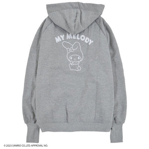 Jacket- My Melody Embroidery Winter Hoodie Grey