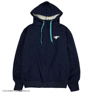 Jacket- Cinnamoroll Embroidery Winter Hoodie Navy