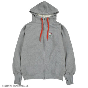 Jacket- Hello Kitty Embroidery Winter Hoodie Grey