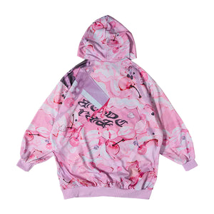 Hoodie- Oversized LovePunk Hoodie Pink