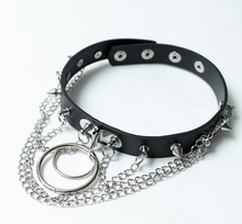 Cargar imagen en el visor de la galería, Choker- Unisex Ring Chain Studded Choker
