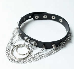 Choker- Unisex Ring Chain Studded Choker