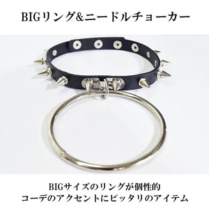 Choker- Unisex Big Ring Studded Choker