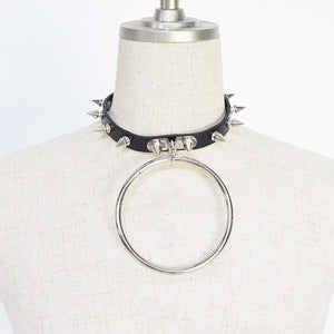 Choker- Unisex Big Ring Studded Choker