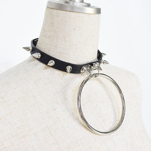 Choker- Unisex Big Ring Studded Choker