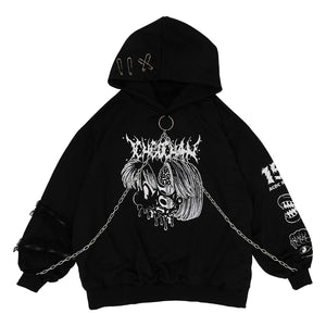 Hoodie- Unisex Brain Girl Chained Hoodie