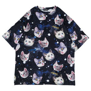 Tees- Oversized Cats Tees