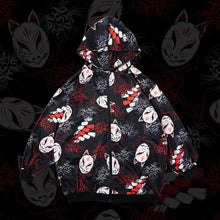 Cargar imagen en el visor de la galería, Hoodie- Oversized Higanbana with Fox Mask Jacket
