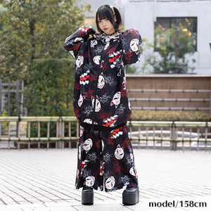 Hoodie- Oversized Higanbana with Fox Mask Jacket