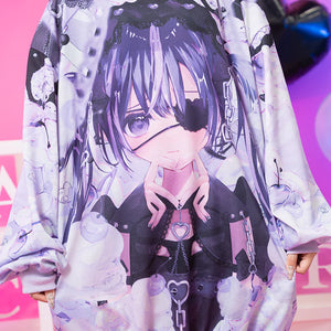 Hoodie- Oversized LovePunk Hoodie Purple