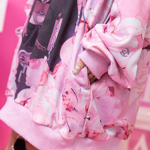 Hoodie- Oversized LovePunk Hoodie Pink