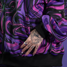 Load image into Gallery viewer, Hoodie- Oversized Psychedelic Jacket Purple
