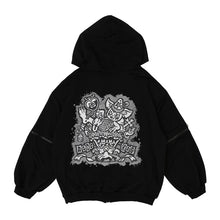 Load image into Gallery viewer, Hoodie- Oversized Psychedelic Jacket Black
