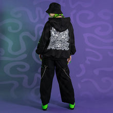 Load image into Gallery viewer, Hoodie- Oversized Psychedelic Jacket Black
