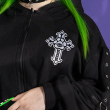 Load image into Gallery viewer, Hoodie- Oversized Psychedelic Jacket Black
