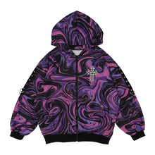 Load image into Gallery viewer, Hoodie- Oversized Psychedelic Jacket Purple
