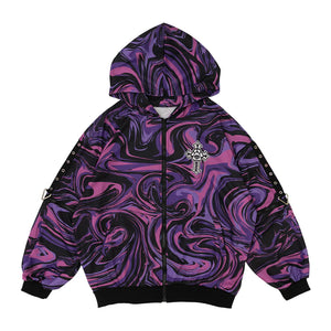 Hoodie- Oversized Psychedelic Jacket Purple