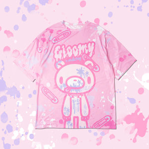 Tees- Oversized Gurokawa Bear Tees Pink