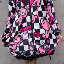 Load image into Gallery viewer, Hoodie- Oversized Gurokawa Bear Checker Jacket
