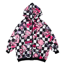 Load image into Gallery viewer, Hoodie- Oversized Gurokawa Bear Checker Jacket
