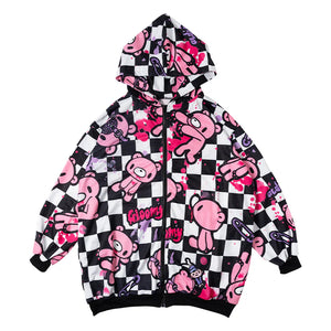 Hoodie- Oversized Gurokawa Bear Checker Jacket