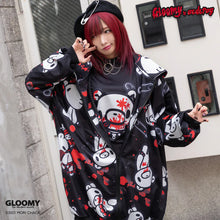 Load image into Gallery viewer, Hoodie- Oversized Gurokawa Bear Blood Splatter Jacket
