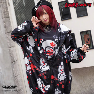 Hoodie- Oversized Gurokawa Bear Blood Splatter Jacket