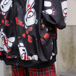 Hoodie- Oversized Gurokawa Bear Blood Splatter Jacket