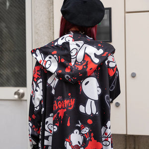 Hoodie- Oversized Gurokawa Bear Blood Splatter Jacket