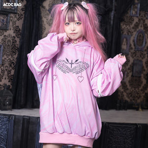 Hoodie- Oversized Hell Hoodie Pink