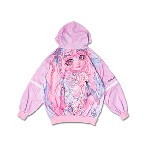 Hoodie- Oversized Hell Hoodie Pink